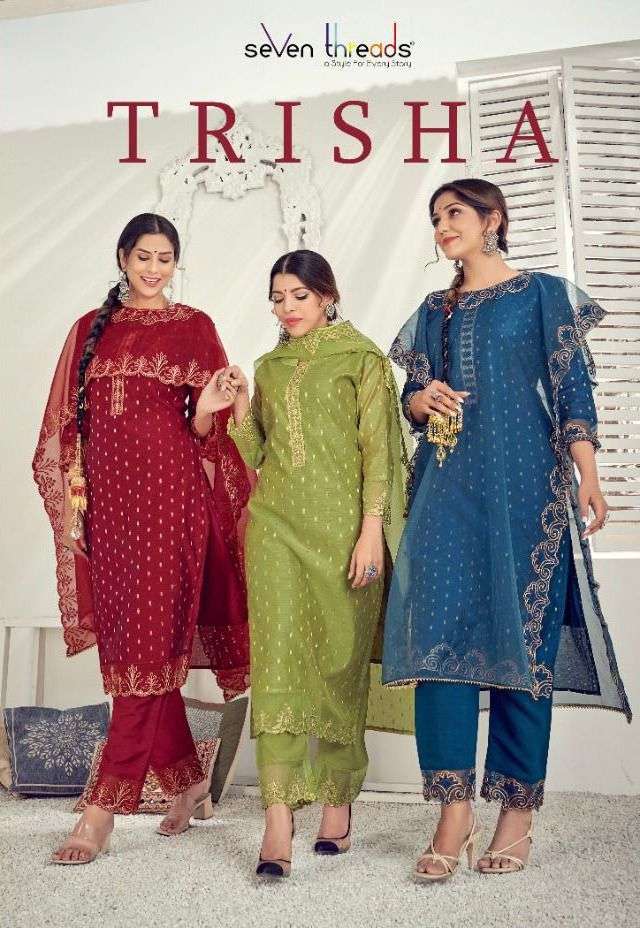 seven threads trisha series 7001-7007 Pure Modal Viscose readymade suit 
