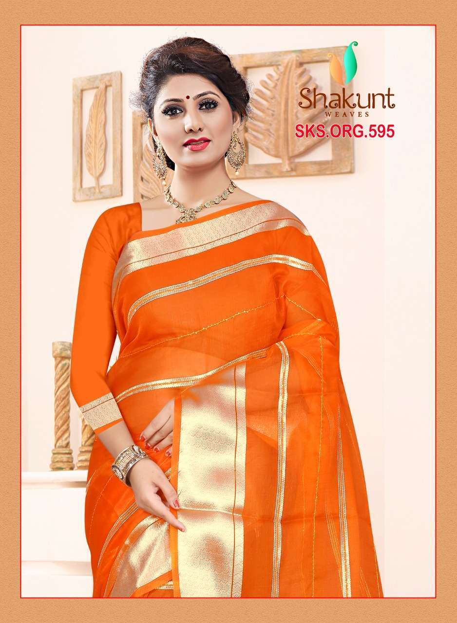 shakunt sks 595 series 33451-33456 organza saree