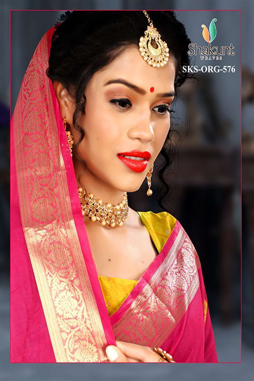 shakunt sks org 576 series 91150-91155 organza saree