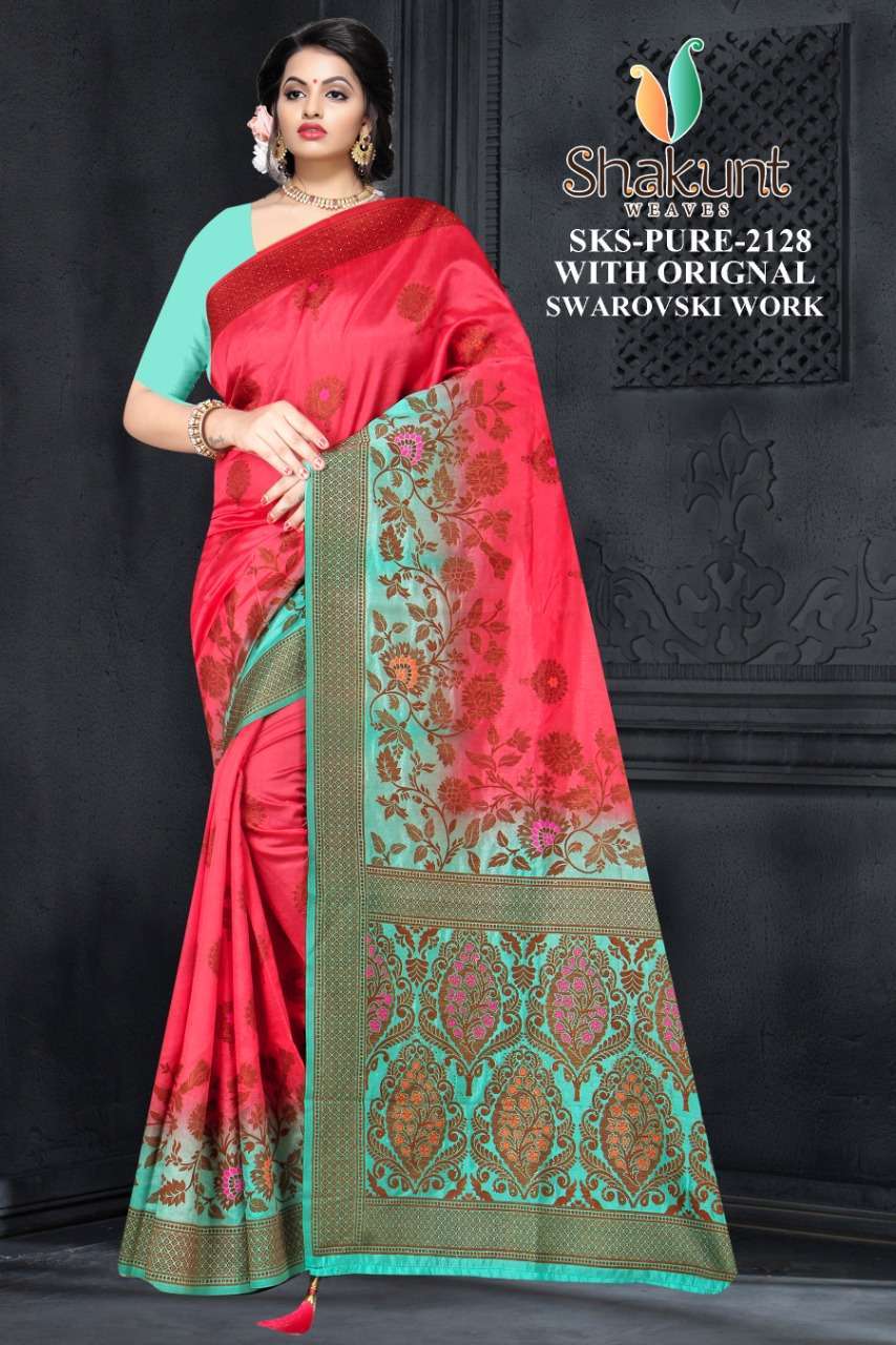 shakunt sks pure 2128 pure art silk saree