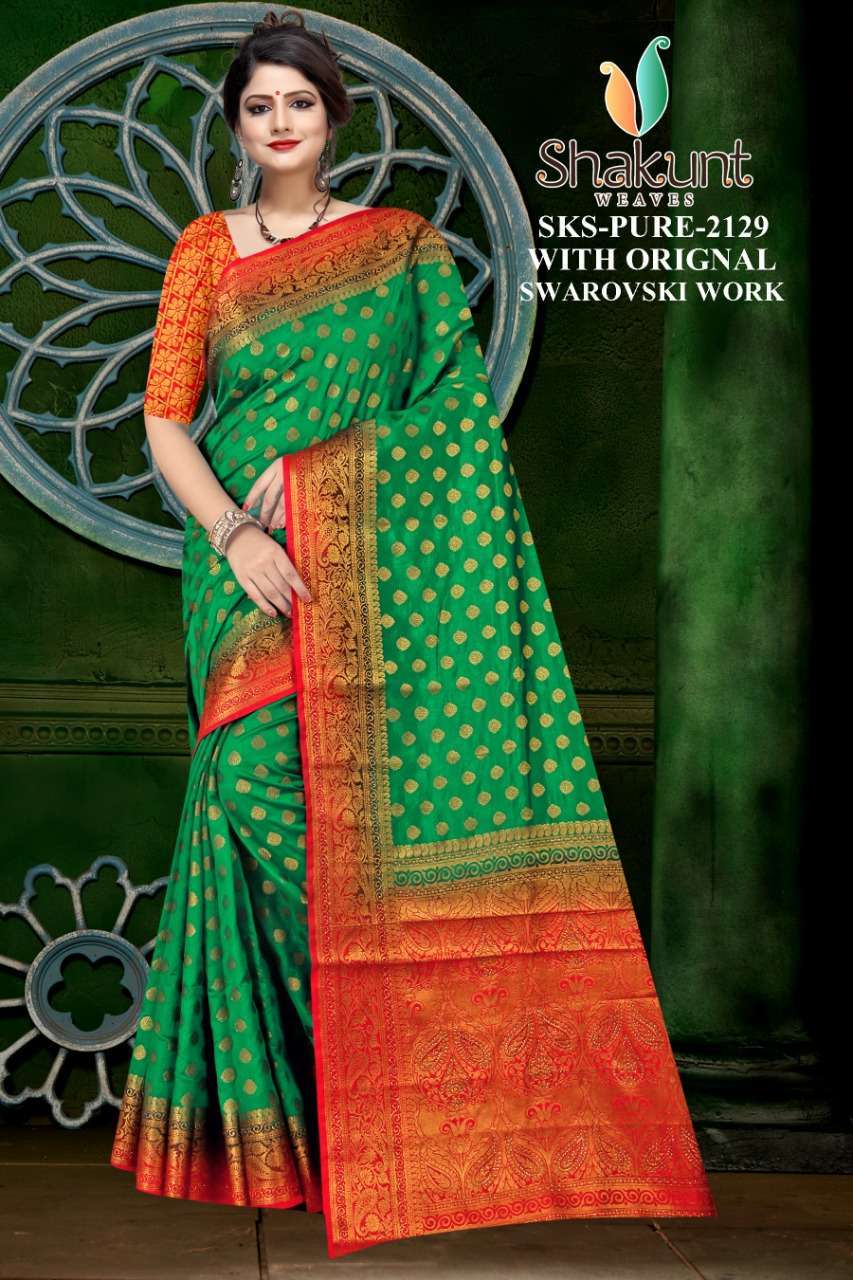 shakunt sks pure 2129 pure art silk saree