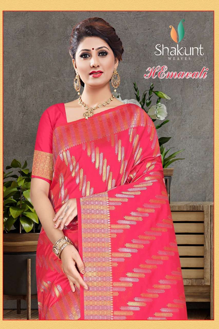 shakunt weaves hemavati series 1001-1006 art silk saree