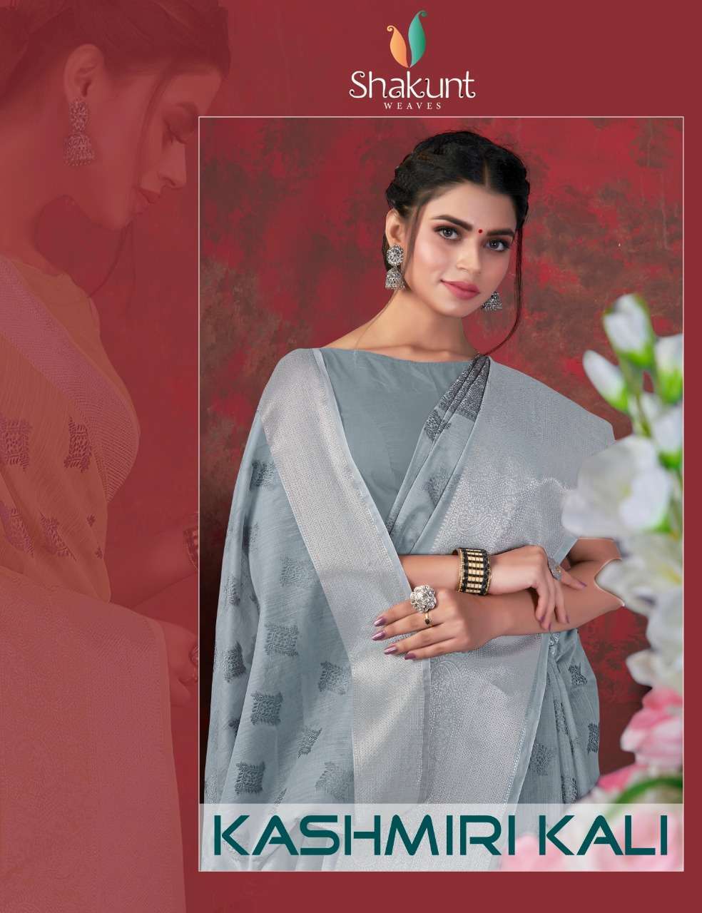 shakunt weaves kashmiri kali series 81001-81006 linen saree