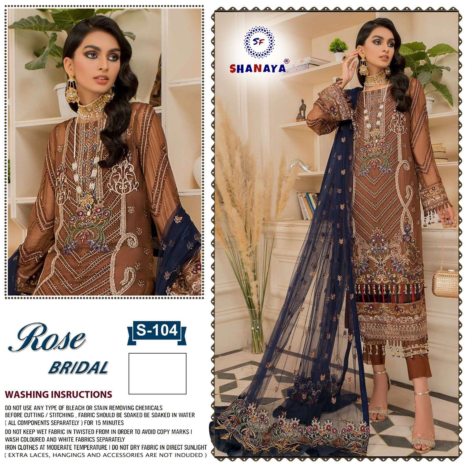 SHANAYA ROSE BIRDEL S-104 DESIGNER HEAVY FAUX GEORGETTE SUIT 