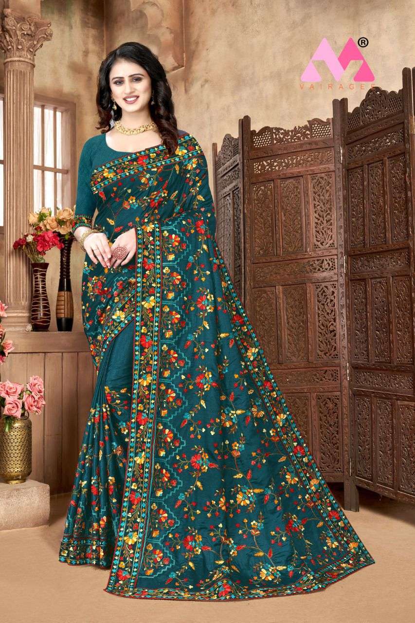 Shiva vol 4 Dolla Silk with kashmiri embroidery work sarees