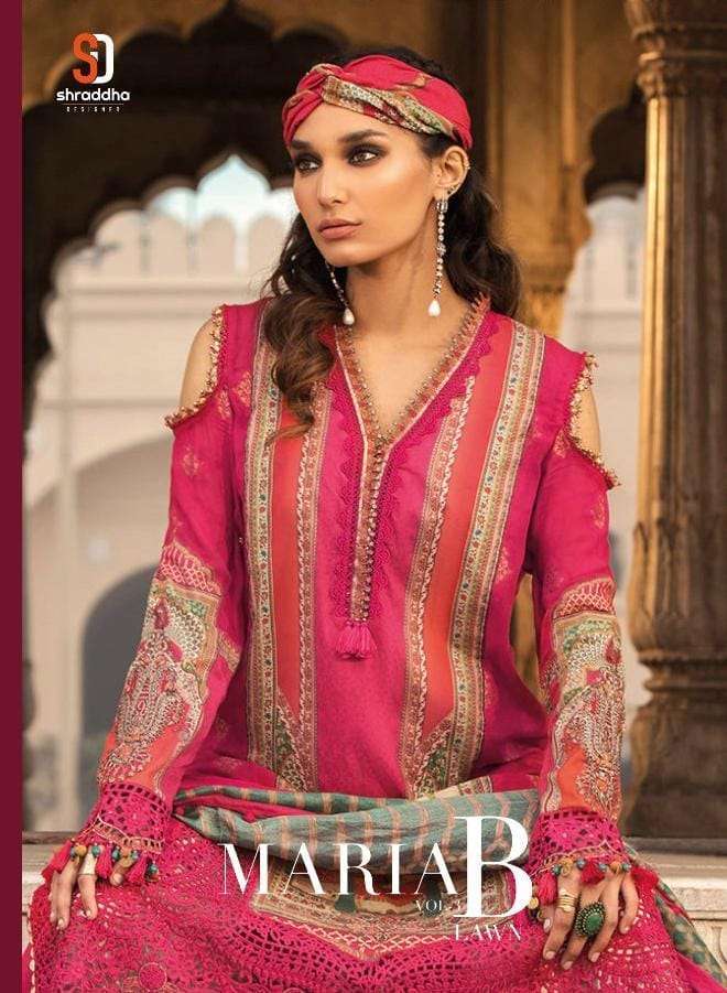 shraddha maria b lawn 2022 vol 3 series 3001-3006 lawn cotton suit 