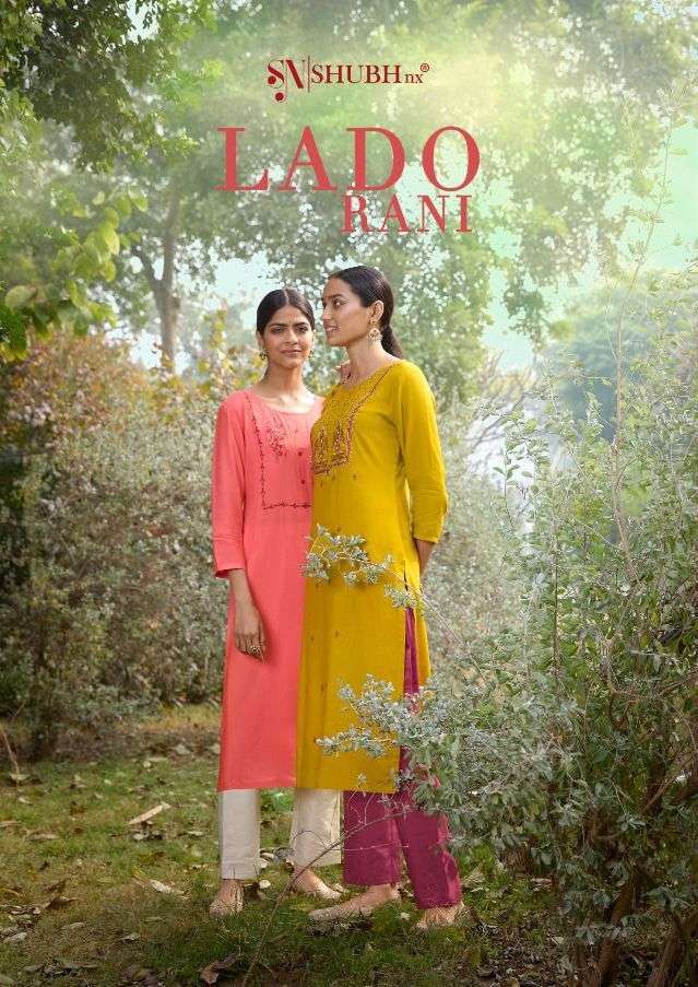shubh nx lado rani vol 1 series rayon slub kurti 