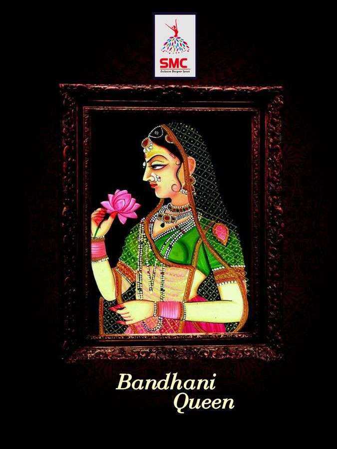 SMC Bandhani queen cotton printed saree