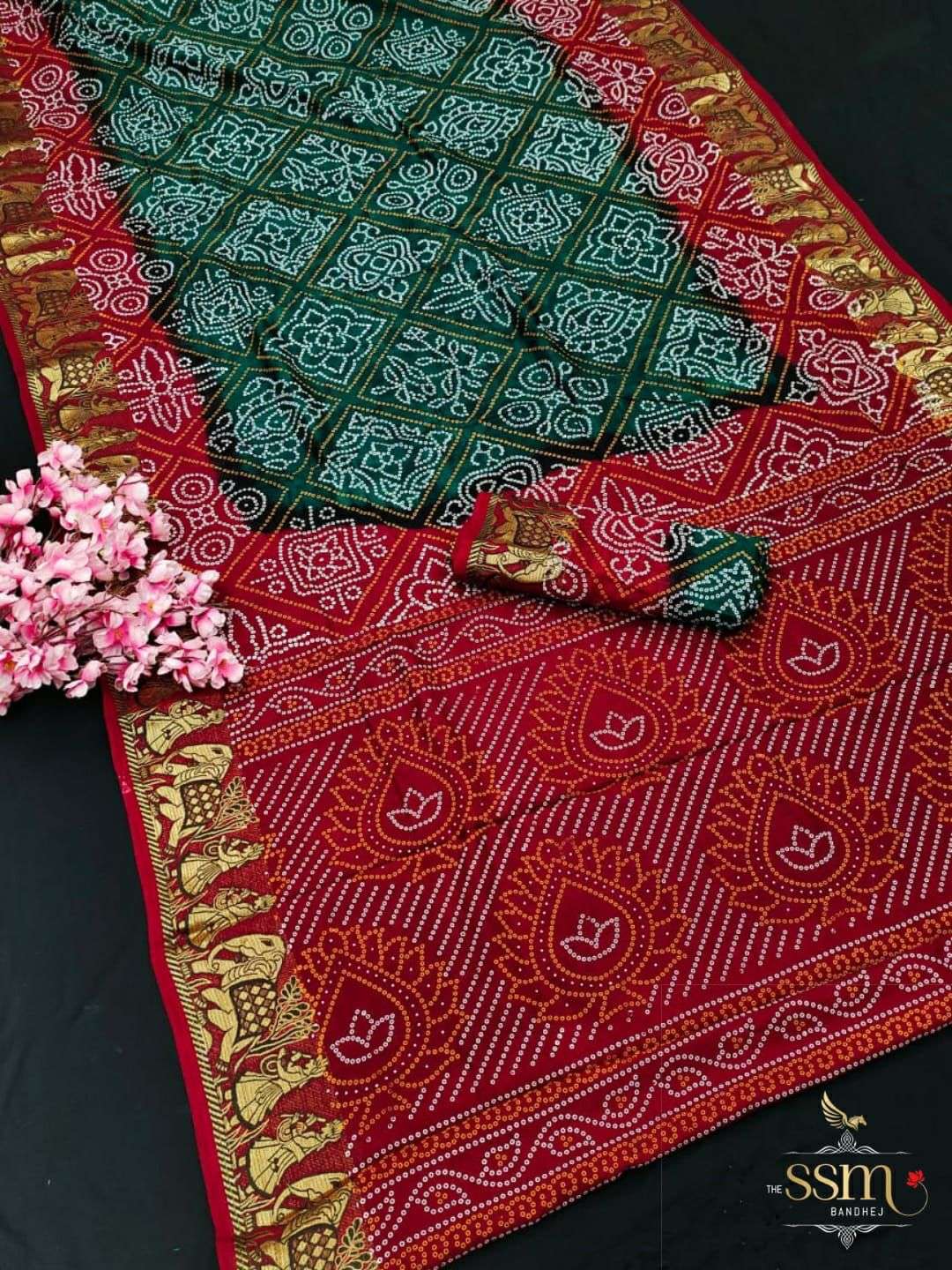 SSM BANDHEJ DESIGNER ART SILK SAREE WITH ZARI WEAVING 