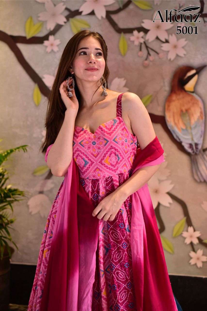 stylishta alfaaz vol 5 series 5001-5004 silk cotton gown with dupatta 