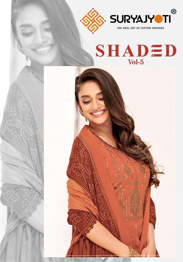 Suryajyoti Shaded Vol-5 series 5001-5008 satin cotton suit 