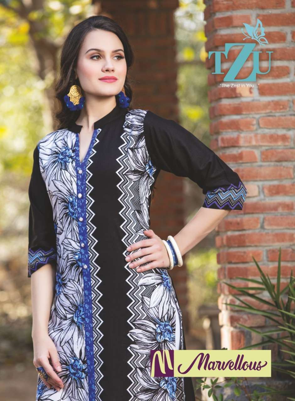 tzu marvellous series 1801-1805 pure rayon kurti 