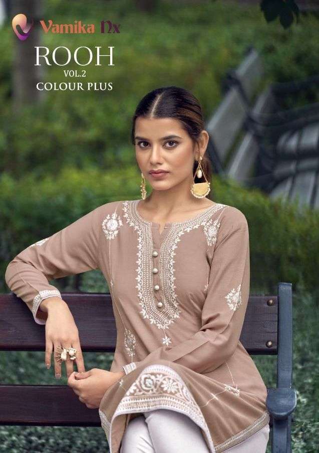 vamika nx rooh vol 2 colour plus series 1111 pure viscose rayon kurti 