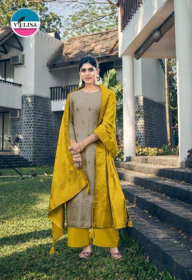 velisa tasveer series 3201-3206 Pure viscose jacquard suit 