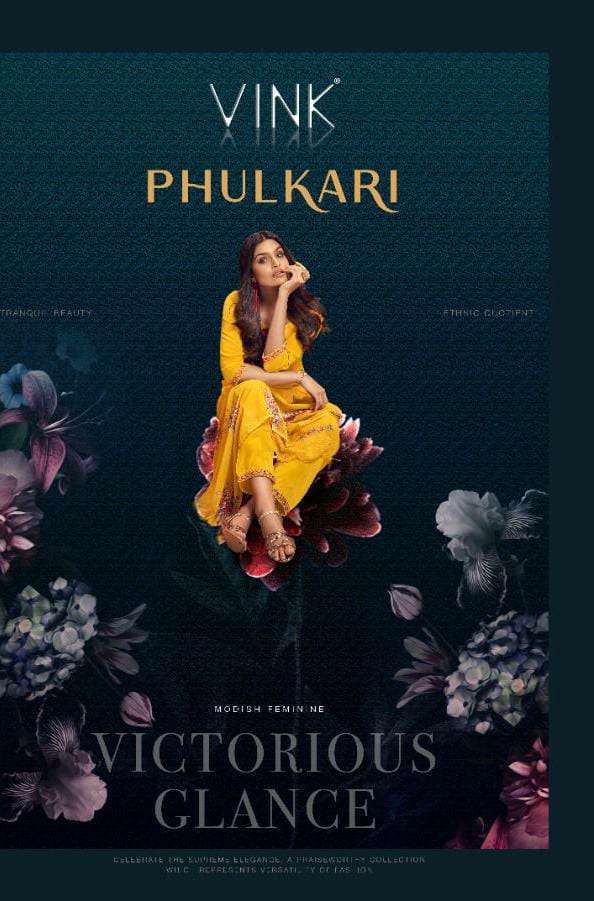 vink phulkari series 1491-1496 georgette handwork readymade suit 