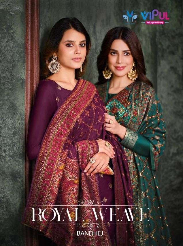 vipul royal weave bandhej series 4911-4916 silk jacquard suit 