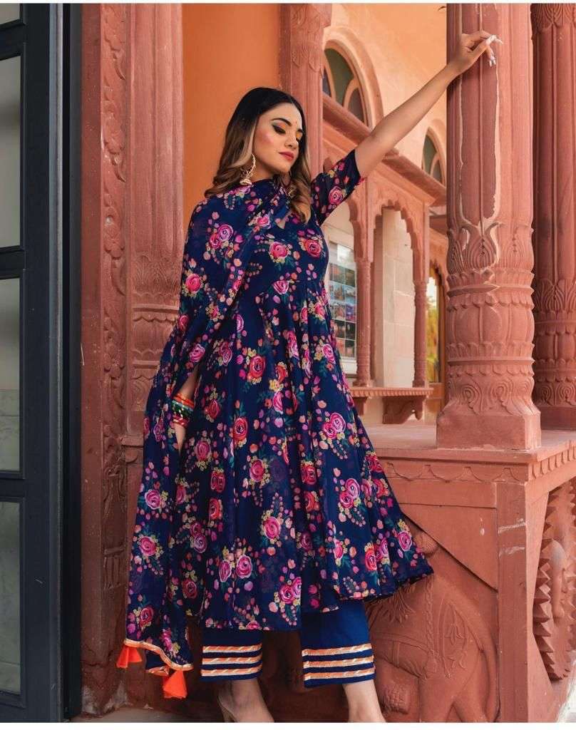 X-LADY CHERRY DESIGNER FAUX GEORGETTE DRESS 