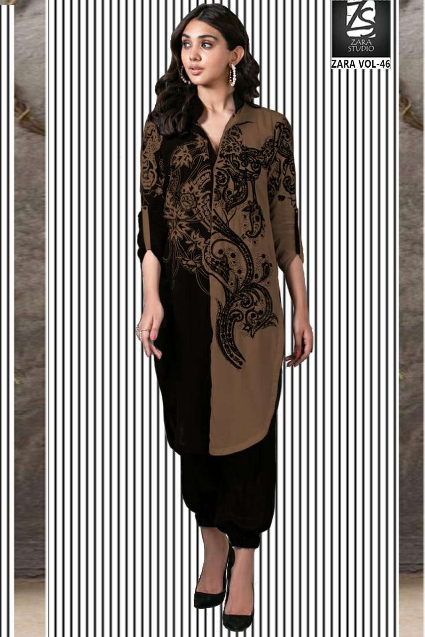 zara studio zs vol 46 blooming faux georgette kurti 
