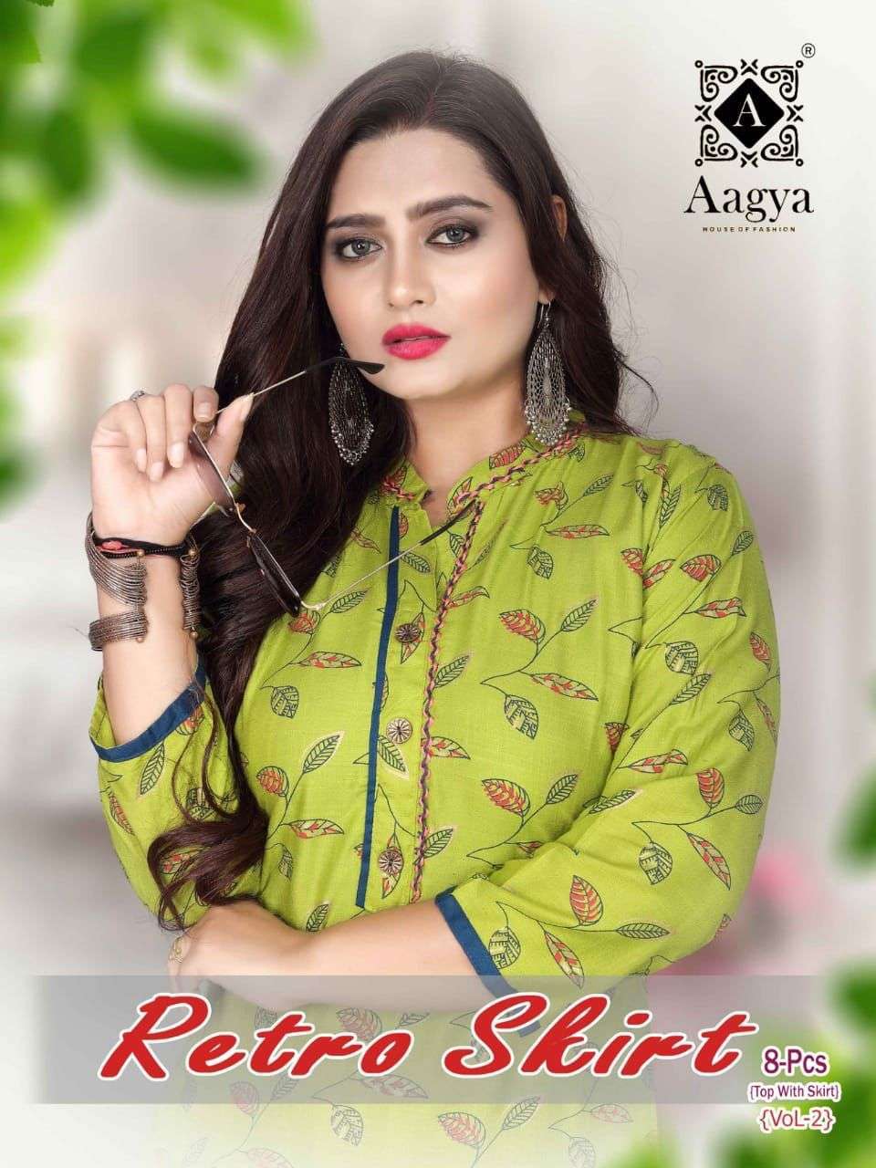 aagya retro skirt vol 2 series 001-008 rayon slub kurta and skirt 
