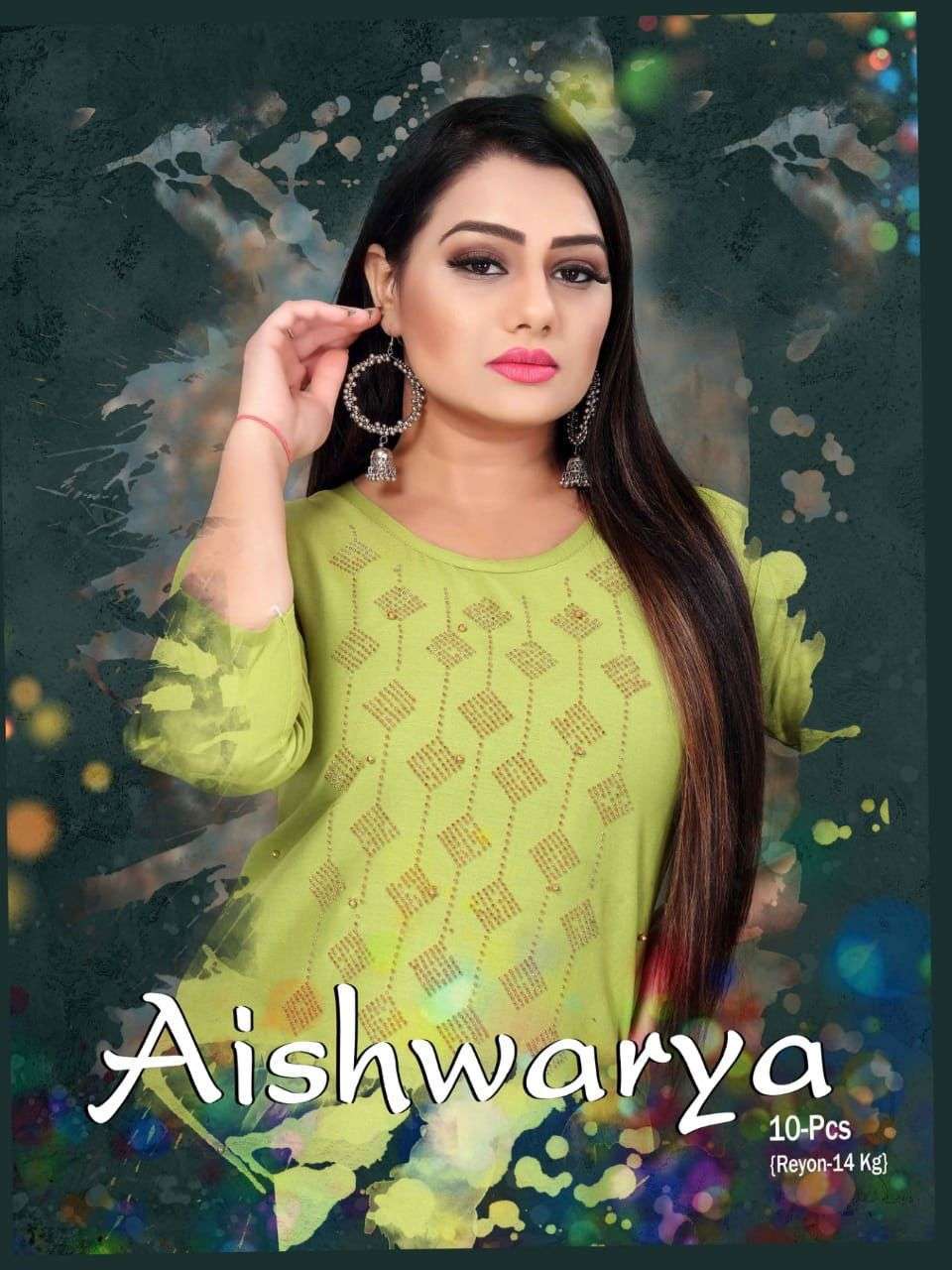 aishwarya series 01-10 heavy rayon stone work kurti 