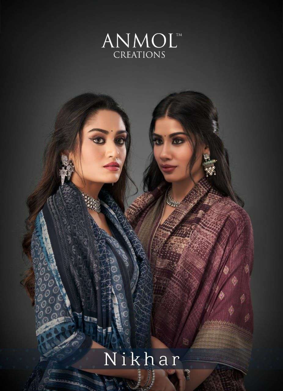 anmol creation nikhar series 5001-5014 silk digital print saree