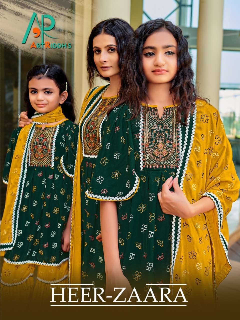 art riddhs heer zaara series 1001-1004 pure rayon viscose readymade suit