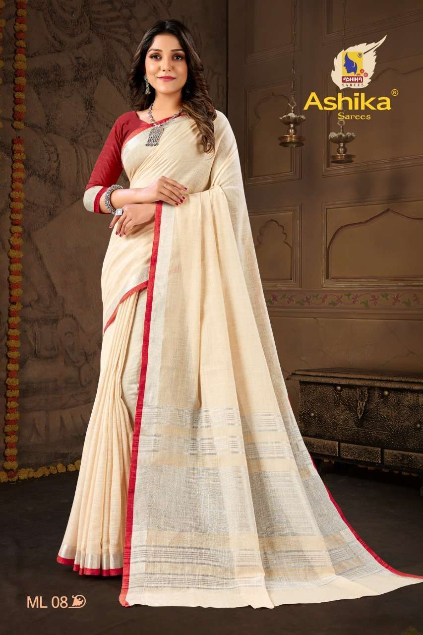 Ashika matka linen vol-2 cotton linen saree