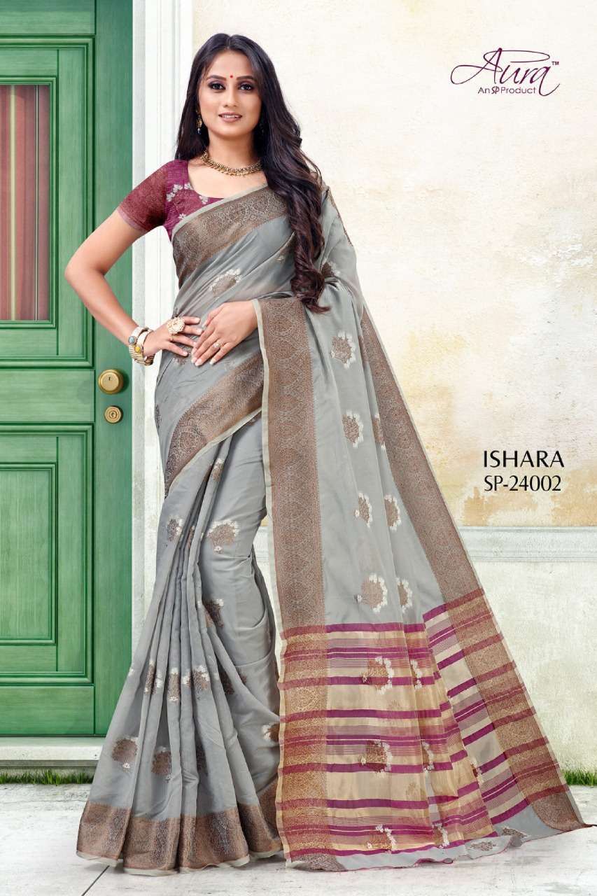 Aura ishara series 24001-24006 soft cotton saree