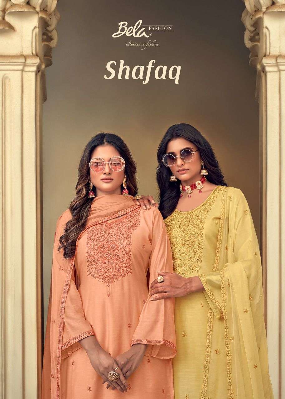 BELA SHAFAQ DESIGNER RESHAM MUSLIN SUIT 