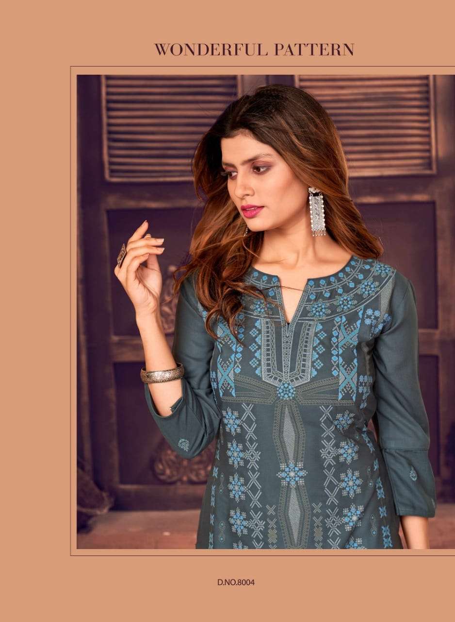 BLINK SERIES 8001-8004 DESIGNER VISCOSE RAYON 14 KG KURTI 
