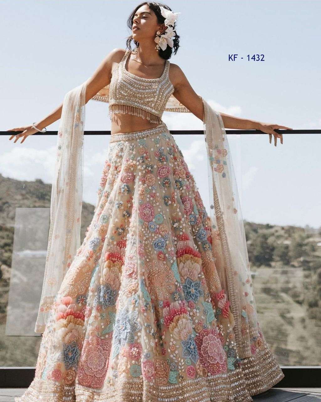 BT-13 KF-1432 DESIGNER HEAVY GEORGETTE LEHENGA 