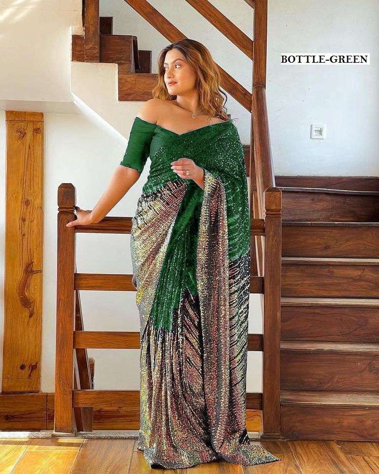 BT-16 DESIGNER 60 GRAM GEORGETTE HEAVY QUALITY SAREE S