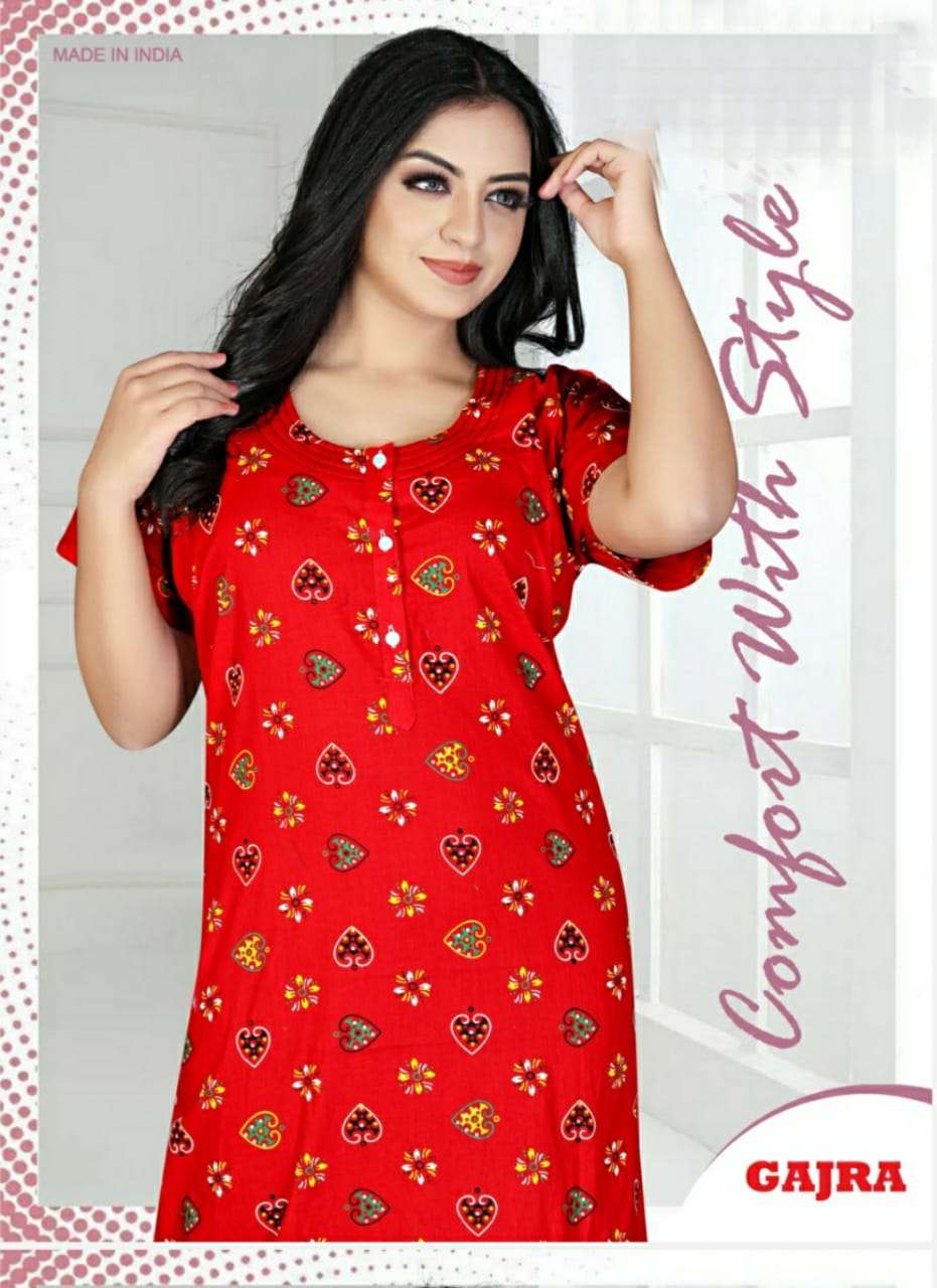 Cotton Nighty Gajra Pure Cotton night suit