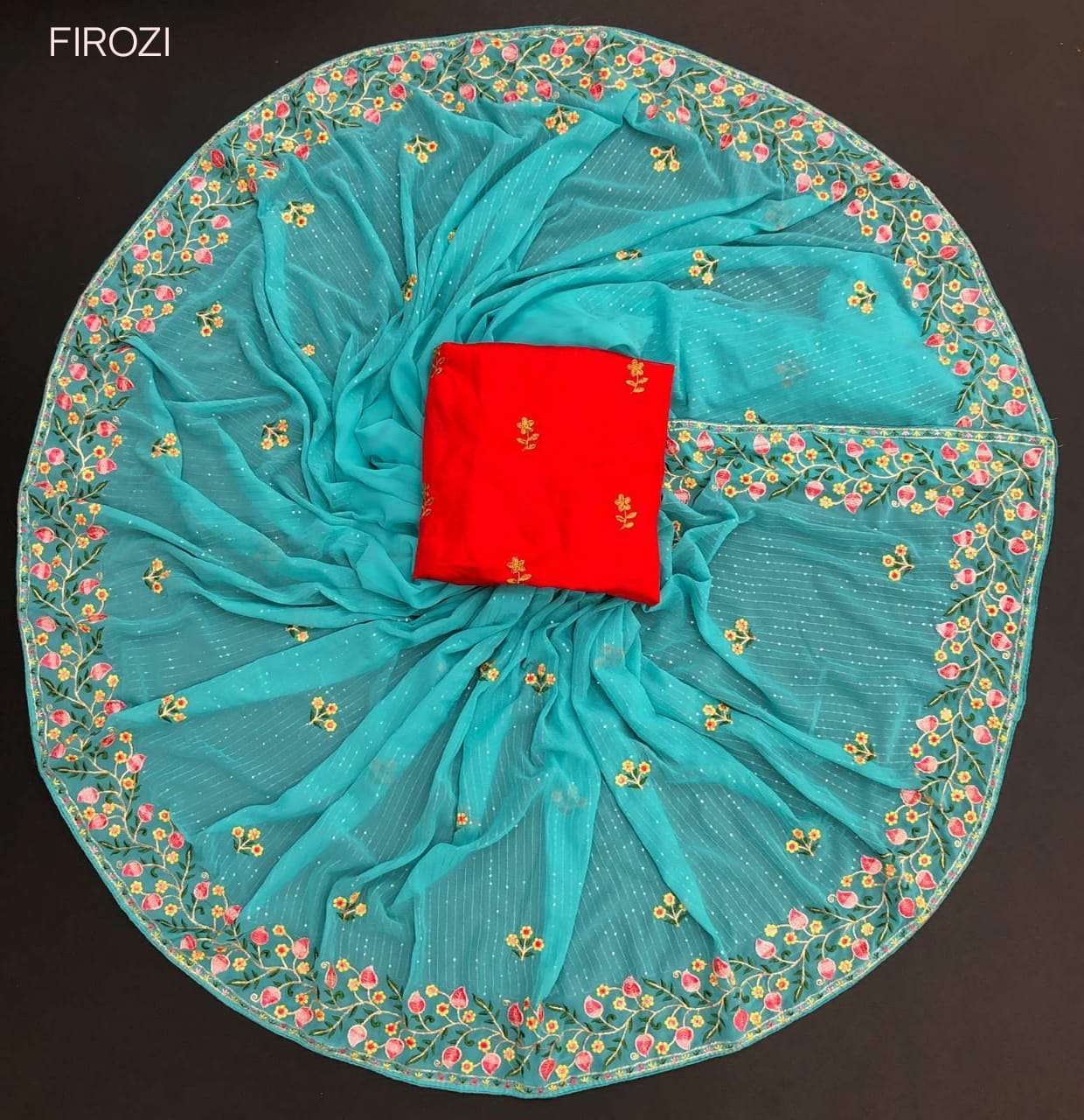 d f saree df 3246 Heavy embroidery sequence saree 
