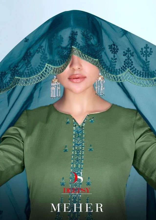 deepsy meher series 13701-13706 silk with embroidery suit