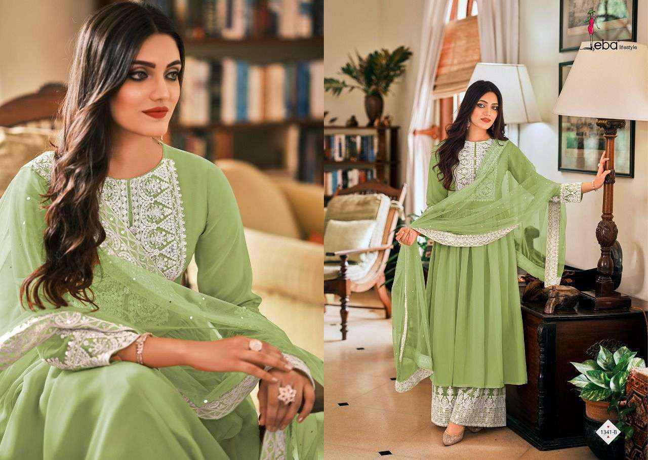 eba lifestyle dil noor series 1340-1343 pure georgette suit 