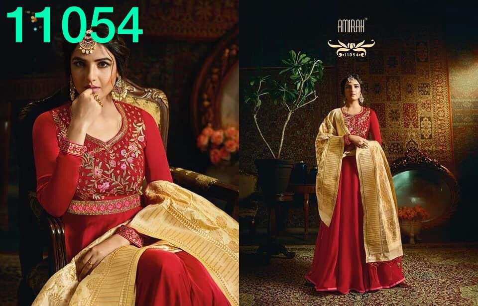 FIONA ALMIRAH MIX DESIGN DESIGNER SATIN GEORGETTE SUIT 