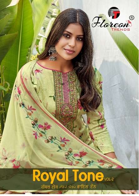 Floreon Royal Tone Vol-2 series 2001-2010 glace satin cotton suit 