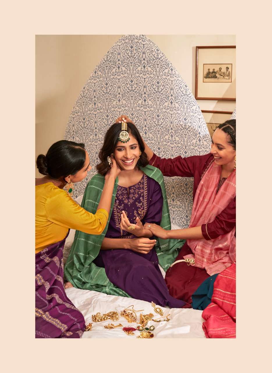 four buttons naaz series 1841-1846 pure viscose silk readymade suit 