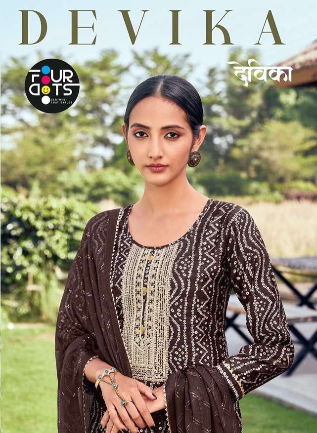 fourdots devika series 0951-0954 muslin print work suit 