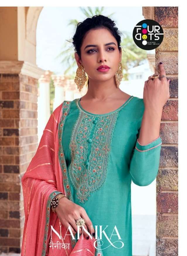 fourdots nainika series 0841-0844 pure muslin silk suit 
