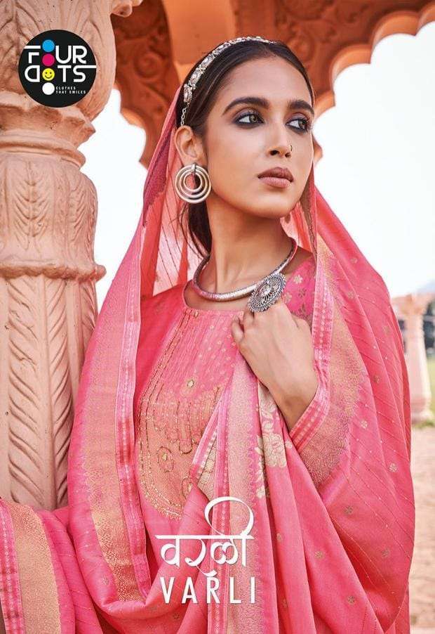 fourdots varli series 0901-0903 pure muslin dola jacquard suit