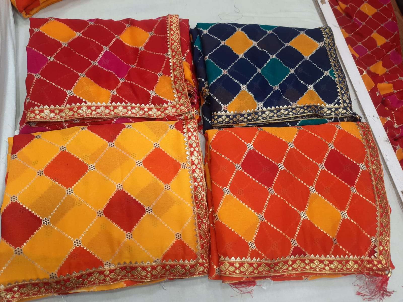 Georgette Foil Print Bandhej Sarees Vol-1 georgette saree
