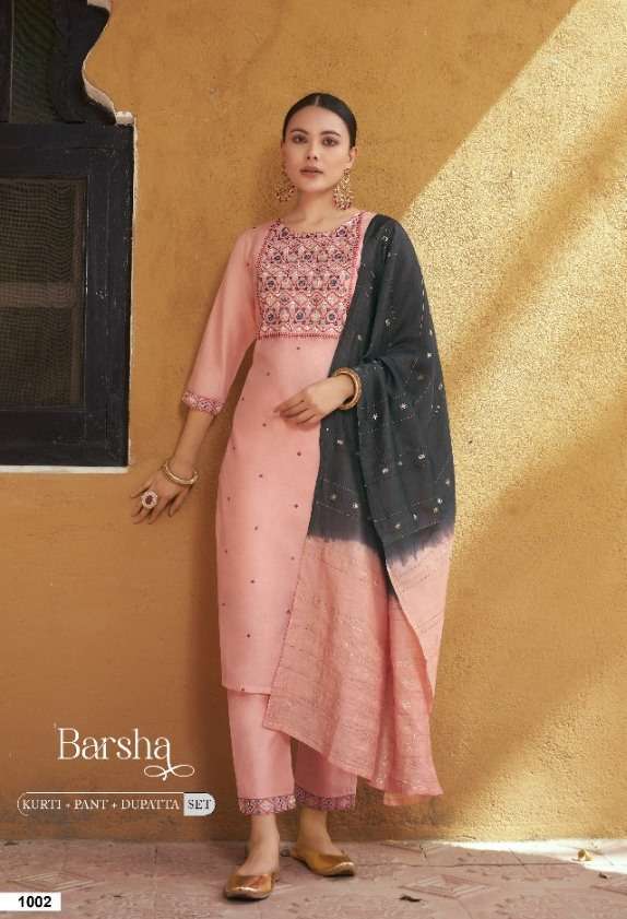 global local barsha series 1001-1004 chanderi readymade suit