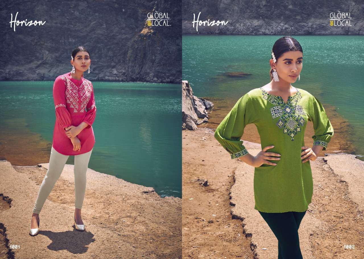 Global local horizon series 1001-1004 rayon slub tops