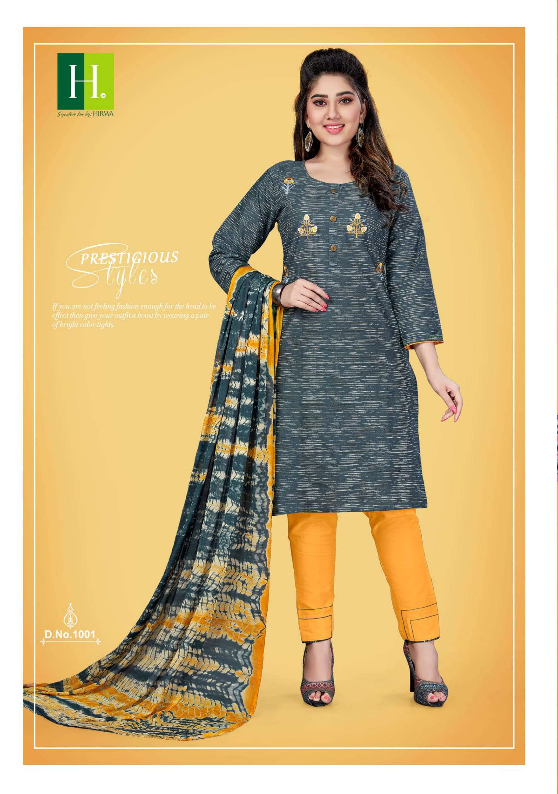 hirwa Morni series 1001-1008 cambric cotton suit