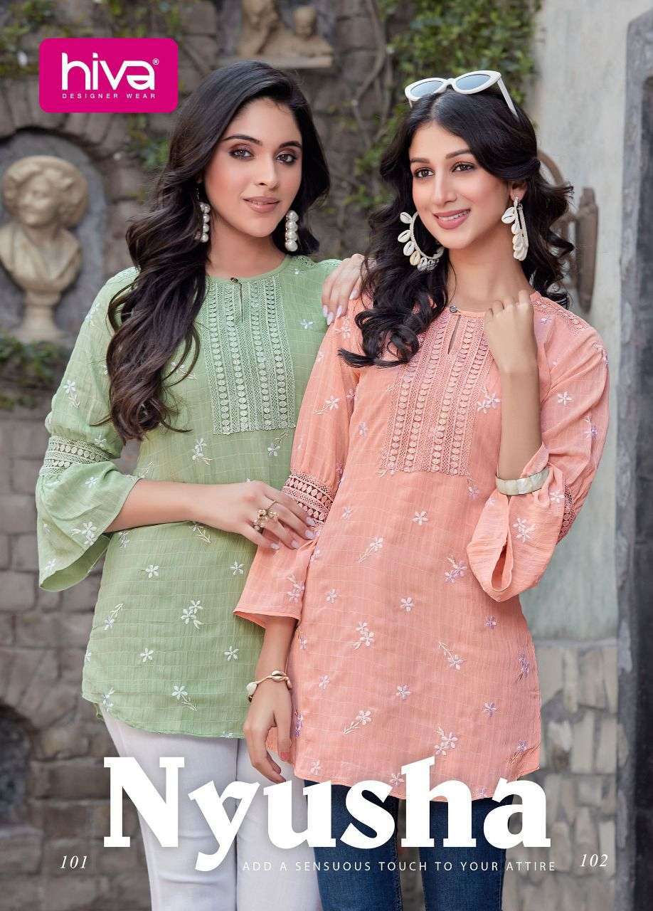 hiva nyusha series 101-106 georgette kurti 