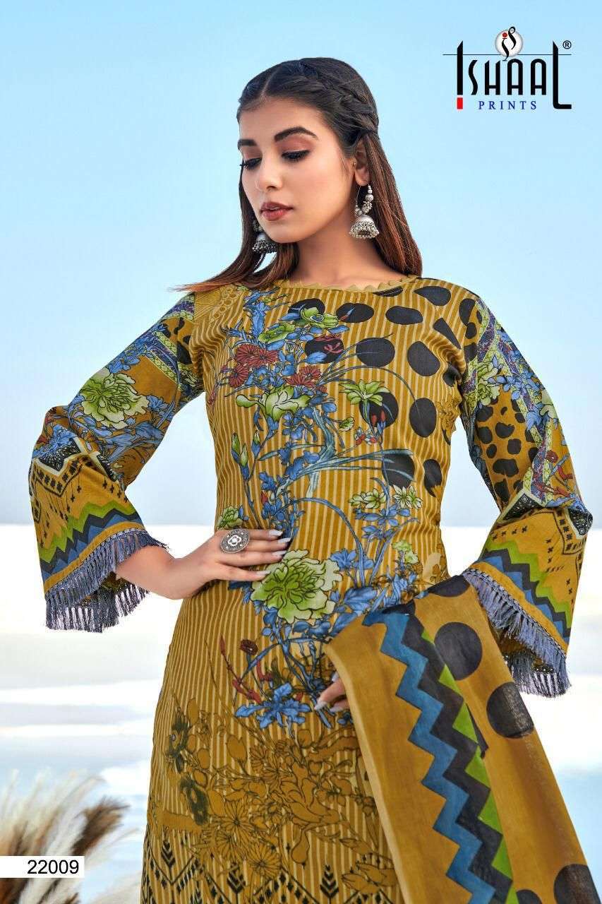 ishaal gulmohar vol 22 series 22001-22010 pure lawn suit 