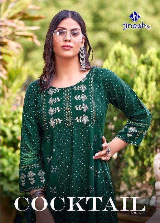 jinesh nx cocktail vol 1 series 1001-1007 rayon kurti 
