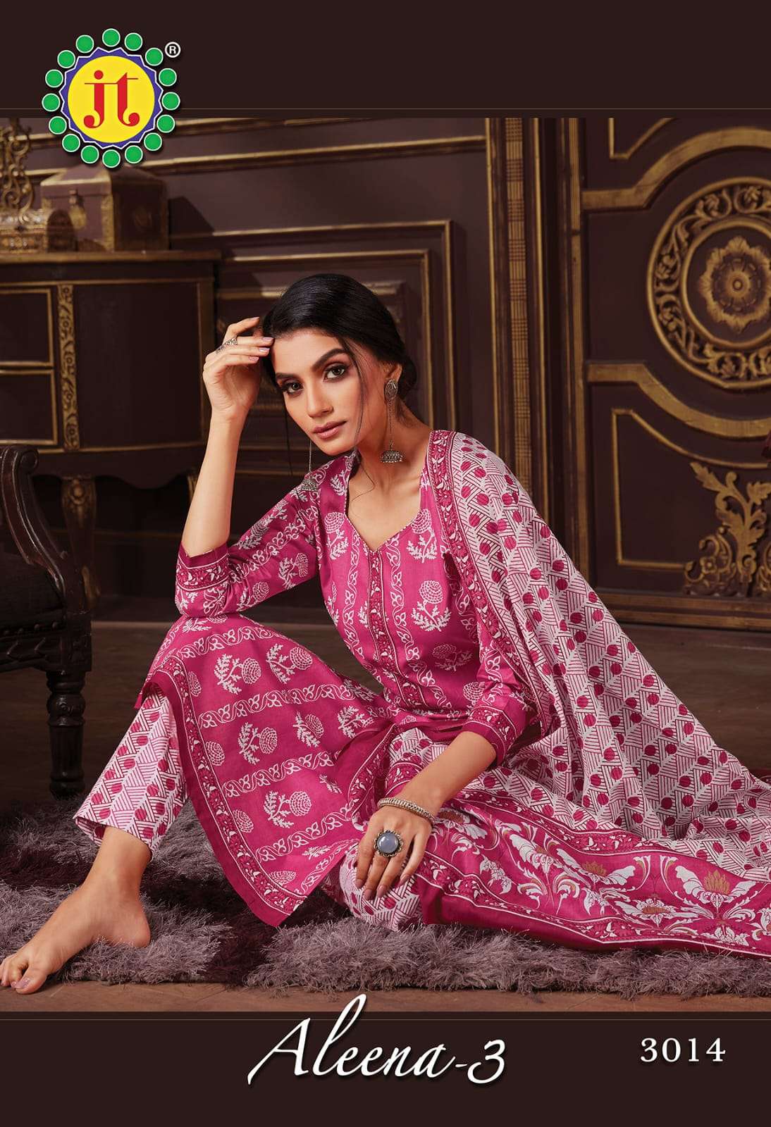 JT Aleena Vol-3 series 3001-3015 pure cotton suit 